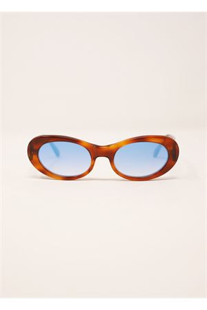 dark tortoiseshell sunglasses with blue mirrored lens Capri People | TRAGARA2TARTABLUSPECCH